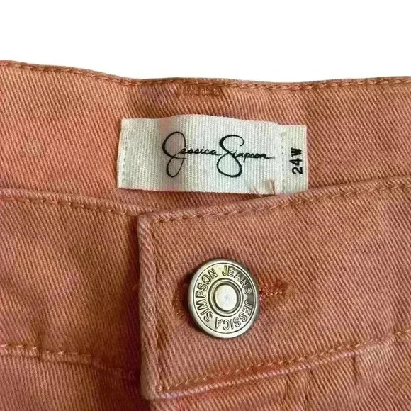 JESSICA SIMPSON Button Fly Infinite High Waist Short Plus Size 24W coral NWT - Picture 3 of 10